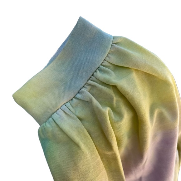 Women’s Casual Round Neck Tie Dye Puff Long Sleeve Top - Picture 9 of 11